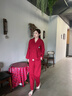 思莉太太 SLEEP TIGHT情侶睡衣春秋款女純棉長袖本命年紅色喜慶新娘結(jié)婚新婚男士家居服 J216-女款 L 曬單實拍圖