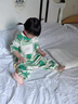 G.DUCKKIDS小黃鴨童裝女童睡衣春秋冬季兒童連體睡衣恐龍女寶睡袋冬款家居服 恐龍粉色 100 建議90-100cm3-4歲 曬單實(shí)拍圖