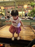 班喜迪女童夏裝套裝2025新款洋氣兒童短袖短褲兩件套寶寶衣服夏季小童裝 紅格子 90 曬單實(shí)拍圖