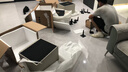 顧家家居（KUKA）意式臥室雙抽儲物床頭柜7996 【皓月白+白色巖板】旗艦款床頭柜 曬單實(shí)拍圖