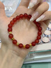 中國黃金（CHINA GOLD）小方糖天然紅瑪瑙手串女金手鏈情人節新年禮物送女友老婆生日 足金小方糖紅瑪瑙手串-8mm 曬單實(shí)拍圖