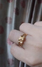中國黃金（CHINA GOLD）黃金戒指足金玫瑰花雙環(huán)金戒指女款跨年禮物送女生女情人節禮物 【16圈號】約1.1g 曬單實(shí)拍圖