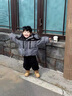 G.DUCKKIDS小黃鴨童裝男童羽絨服冬季白鴨絨兒童外套男孩冬裝面包服保暖上衣 灰色 120 尺碼5~6歲【110-120cm】 曬單實拍圖