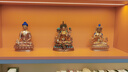 藏村 藥師佛 密宗居家佛堂玄關(guān)供奉三世佛銅鎏金雕花佛像客廳書房裝飾擺件 7寸高約21cm 曬單實(shí)拍圖
