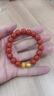 青城山 川料南紅手串八方進(jìn)財老蜜蠟手鏈 18k金紅瑪瑙男女款生日禮物 18k金財神蜜蠟老型珠南紅+已祝福 曬單實(shí)拍圖