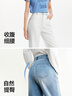 森馬（Semir）森柔牛仔牛仔褲女涼感闊腿褲25夏顯腿長(cháng)褲子109325124006 曬單實(shí)拍圖