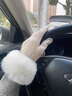 朗琦威尊德絨保暖騎行加絨加厚大毛口時(shí)尚觸屏可漏指防寒保暖冬天防風(fēng)手套 毛口金標米色 均碼 曬單實(shí)拍圖