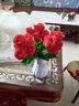 室內(nèi)客廳桌擺紅玫瑰假花仿真花束裝飾品創(chuàng)意擺件餐桌塑料花卉擺設(shè) 【共18朵】瓶+幸福玫瑰大紅 曬單實(shí)拍圖