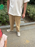 頂峰保羅（Dingfengbaoluo）休閑褲男款秋季純棉工裝褲直筒褲寬松潮牌百搭長褲HK22374卡其XL 曬單實拍圖