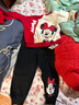 Disney baby迪士尼女童套裝兒童10A抑菌衛衣衛褲中小童裝秋季兩件套 大紅 130 曬單實(shí)拍圖