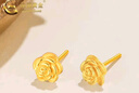 中國黃金（CHINA GOLD）18K金玫瑰花耳釘女款花朵直針款耳飾品中秋節(jié)生日禮物送女友愛人 【今/次日達】18K玫瑰花耳釘 曬單實拍圖