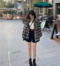羽雅曼復(fù)古格子襯衫女士夏季女裝2025新款春夏通勤休閑長(zhǎng)袖開(kāi)衫寬松襯衣 慵懶風(fēng)格子襯衫【藏青色】 L 【建議90-120】 曬單實(shí)拍圖