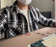 保威特犀牛小香風(fēng)格子外套男春秋季美式潮牌寬松百搭ins潮流學(xué)生 XXF001黑色 XL 曬單實(shí)拍圖