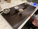 唐速黑檀木茶盤家用茶托整塊天然實(shí)木茶臺(tái)排水茶海功夫茶具茶道用品 臨江碧70X35X4.5CM 曬單實(shí)拍圖