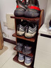 易詩(shī)雅實(shí)木鞋架多層家用門(mén)口入戶(hù)玄關(guān)小窄置物架2025新款簡(jiǎn)易不占地鞋柜 【全實(shí)木】4層30*30*65黑胡桃色 小巧身形  妙用空間 曬單實(shí)拍圖