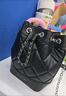 CHARLES&KEITH絎縫菱格鏈條水桶包雙肩包包女包女友生日禮物CK2-10701506 Noir黑色 M 曬單實(shí)拍圖