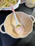 少女心草莓雙耳碗勺湯碗沙拉碗飯碗家用碗高顏值年輕人釉下彩餐具 草莓雙耳碗（1碗1勺） 曬單實(shí)拍圖