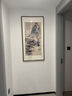 萱木堂玄關(guān)裝飾畫(huà)新中式水墨風(fēng)景畫(huà)掛畫(huà)書(shū)房客廳茶室走廊過(guò)道入戶(hù)山水畫(huà) 張大千《山水調》 成品寬60cm*高120cm 北美黑胡桃（榫卯圓角） 曬單實(shí)拍圖