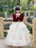 DOMIAMIAKIDS女童禮服高端輕奢兒童生日公主裙秋冬主持人演出服女紅色長(zhǎng)袖 紅色長(zhǎng)裙 【贈(zèng)裙撐】 均碼 160cm 曬單實(shí)拍圖