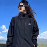 ALO YOGAALO戶(hù)外登山軟殼夾克服防風(fēng)防水寬松休閑連帽外套 黑武士單沖 2XL 曬單實(shí)拍圖
