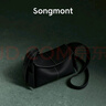 Songmont掛耳系列屋檐包mini設計師款頭層牛皮通勤斜挎hobo包 煙墨黑 現貨 曬單實(shí)拍圖
