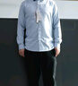 紅豆林更新輕云免燙抗皺襯衫男長(cháng)袖含羊毛莫代爾蠶絲彈力白襯衫男襯衣 B2天空藍【莫代爾】 40 【建議130-145斤】 曬單實(shí)拍圖