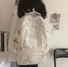 雙星書包初中女雙肩包高中大學(xué)生背包大容量運(yùn)動(dòng)出行筆記本電腦包 米白色【帶大長(zhǎng)腿白色精靈掛件】 曬單實(shí)拍圖