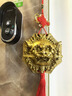 銅獅咬劍掛件黃銅獅子虎頭牌獸頭睚眥吞口門(mén)神門(mén)口家居擺件 【實(shí)心加厚】直徑11cm 送流蘇 曬單實(shí)拍圖