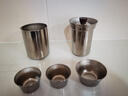 鳴盞純鈦旅行茶具套裝快客杯便攜戶外功夫茶具雙層家用露營泡茶壺禮品 （公道杯+主人杯+茶杯*2） 一壺4杯 曬單實(shí)拍圖