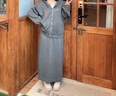 對白（DUIBAI）【AN大碼系列】松弛感連帽衛衣套裝冬季胖mm休閑外套半身裙一整套 深灰色 L 建議體重125-135 曬單實(shí)拍圖
