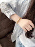 COISE銀手鐲女?huà)寢屍呦ΧY物和田碧玉925銀鐲子彩金鐲子復古手環(huán)首飾 和田玉銀手鐲白玉鐲子 彩金鐲子 曬單實(shí)拍圖