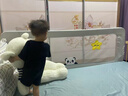 ZBENSER床圍欄嬰兒童床上防摔寶寶床圍擋安全護欄床邊一面擋板折疊床護欄 灰色刺繡小國熊（免打孔U型底座-送固定帶） 2.0米（可折疊，無(wú)礙上下床） 曬單實(shí)拍圖