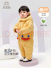 乖奇熊【鵝絨三防】寶寶羽絨服連體衣秋冬連帽保暖衣服嬰兒可愛(ài)哈衣外穿 奶黃 100cm 曬單實(shí)拍圖