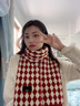 CharisKitty本命年小c&k紅色圍巾女生韓系氛圍感針織毛線加厚圍脖男生日禮物 CK圍巾-菱形格紅色【禮盒包裝】 曬單實(shí)拍圖