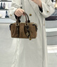 CHARLES&KEITH25冬新品復古絨面小方包波士頓包CK2-30671820-1 Mocha Brown摩卡棕 S 曬單實(shí)拍圖