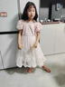 婧麒（JOYNCLEON）女童連衣裙夏裝2025新款兒童公主裙寶寶一周歲禮服網(wǎng)紗裙夏季 白色Jly182689 130 cm 曬單實(shí)拍圖