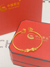 中國黃金（CHINA GOLD）黃金手鐲女士足金蝴蝶結手鐲生日情人節禮物送女友老婆 足金手鐲金重約4.2g【玫瑰花盒】 曬單實(shí)拍圖