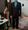 花花公子（PLAYBOY）西服套裝男士韓版修身三件套青年小西裝新郎結婚禮服商務(wù)休閑正裝 酒紅【六件套】 2XL 曬單實(shí)拍圖