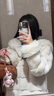 她芙（tafu）品牌女裝皮草外套女中長(zhǎng)款2025冬季新款仿狐貍毛領(lǐng)連帽貂絨大衣 乳白色 M 100-110斤 曬單實(shí)拍圖