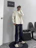 真維斯直筒牛仔褲男款美式潮牌春秋2025新款拼接工裝男士闊腿長(zhǎng)褲子秋冬 灰色 4XL 曬單實(shí)拍圖