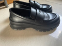 愛(ài)步（ECCO）樂(lè )福鞋 時(shí)尚厚底增高休閑皮鞋女 蹤跡30女鞋系列220723 黑色 37 曬單實(shí)拍圖
