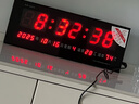 虹泰（HoTai）LED電子萬(wàn)年歷掛鐘客廳電子鐘夜光數字鐘表掛墻時(shí)鐘3613全日歷-紅 曬單實(shí)拍圖
