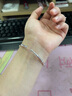 周六福竹節(jié)銀手鐲女S999足銀節(jié)節(jié)高生日禮物D1011308 開口 曬單實(shí)拍圖
