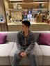 雅鹿睡衣男秋冬季珊瑚絨加厚加絨新款大碼春秋款法蘭絨家居服保暖套裝 NSCJF-簡(jiǎn)約灰織帶CK224 3XL (建議160-190斤) 曬單實(shí)拍圖