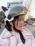 齊選國標3C認證電動(dòng)車(chē)頭盔摩托車(chē)男女四季防曬半盔齊選X帝狼聯(lián)合出品 3C贈雙鏡片款【白色小熊旋鈕款】 曬單實(shí)拍圖