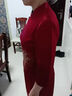 羅蒙（ROMON）喜婆婆婚宴裝年輕款2025春秋新款旗袍媽媽高貴高端紅色敬酒服裙子 酒紅色【喜婆婆喜媽媽禮服/媽媽 2XL 【建議125-140斤】 曬單實(shí)拍圖