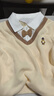 威爾貝魯（WELLBER）童裝兒童衣服長(cháng)袖男女中小童學(xué)院風(fēng)假兩件套裝25春米杏款110 曬單實(shí)拍圖