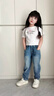馬克華菲女童牛仔褲春秋款2025新款兒童褲子女孩秋季長(cháng)褲百搭中大童秋裝 深藍J01 120 曬單實(shí)拍圖