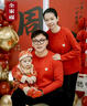 G.duck親子裝全家福一家三口四口秋冬紅色毛衣2024新款母子母女裝針織衫 紅色 42 L碼(建議體重115-135斤) 曬單實(shí)拍圖