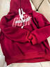 酒紅色連帽衛衣男士秋冬加絨加厚2025新款高街潮牌青少年帽衫外套 酒紅色 XL 建議125-145斤 曬單實(shí)拍圖